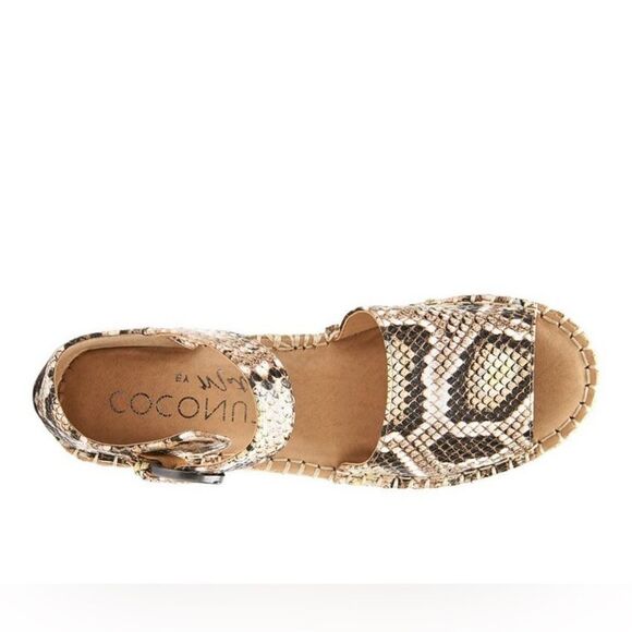 Coconuts by Matisse Flirty Brown Tan Animal Print Wedge Platform Sandals Shoes - Picture 6 of 9
